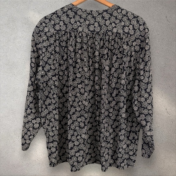 Vtg Giorgio Armani Silk Floral Button Down‎ Peasant Oversized Blouse Sz US 8 - Picture 5 of 6